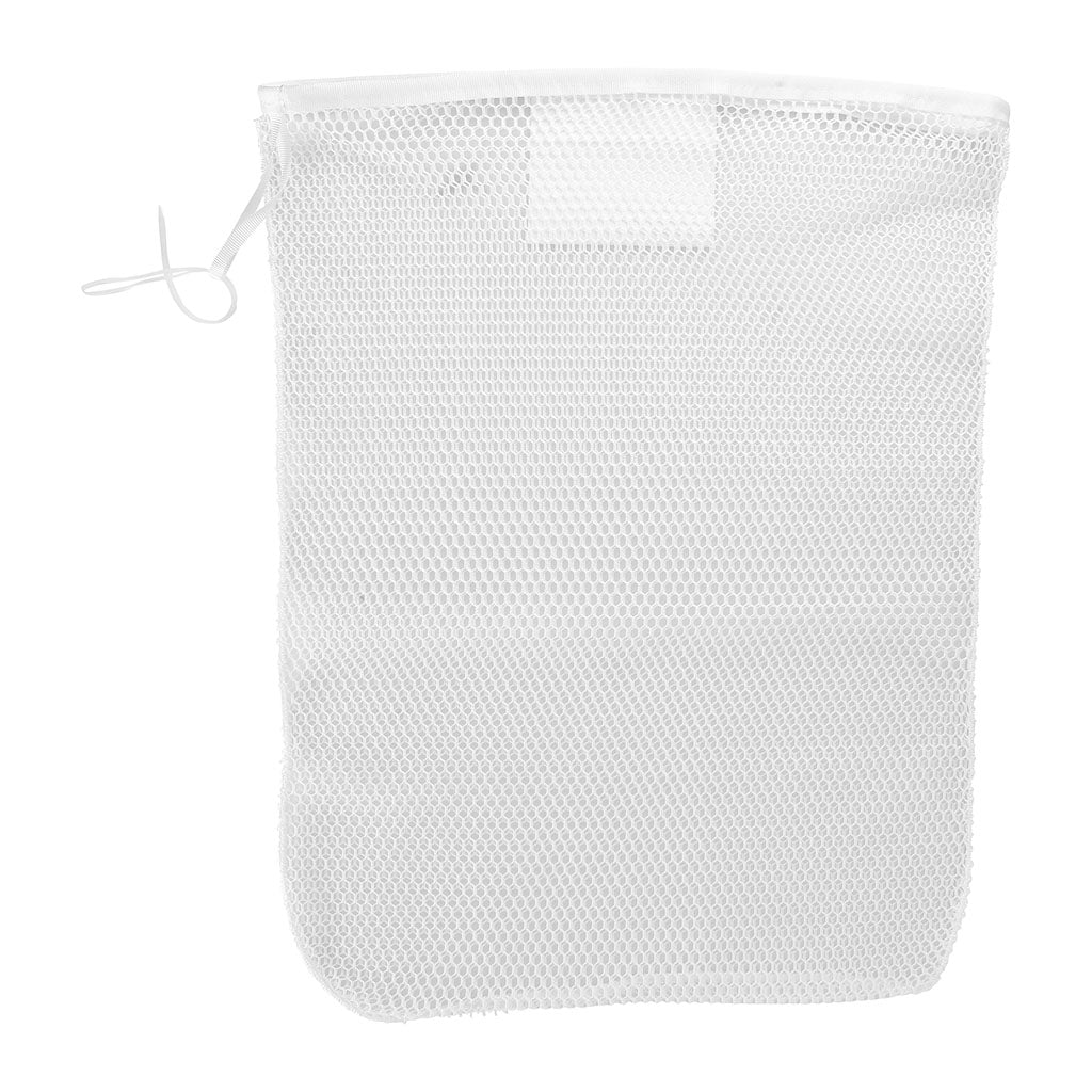 Sac à linge Ares en filet 50 x 70 cm fermeture à sangle et étiquette porte-nom