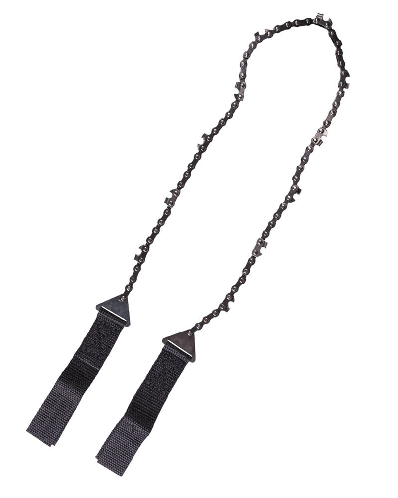 Scie à chaîne de survie Mil-Tec 65 cm en acier avec sangles nylon 110 g