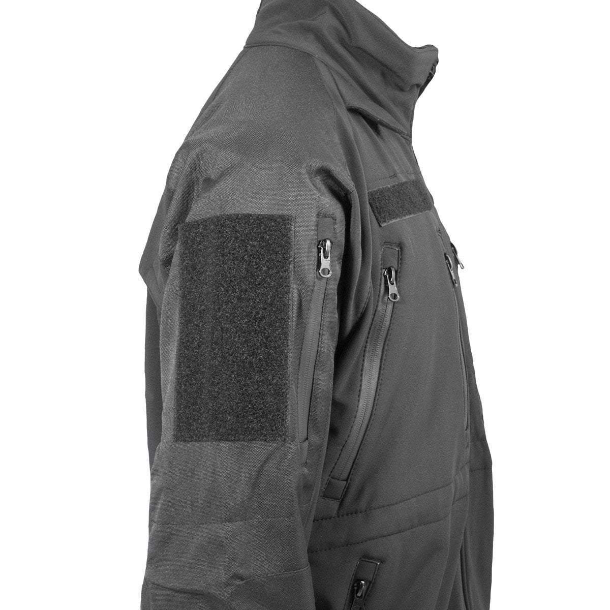 Veste softshell Mil-Tec Tactical Plus laminé trois couches colonne 8000 mm avec boucles pouces et compartiments protection
