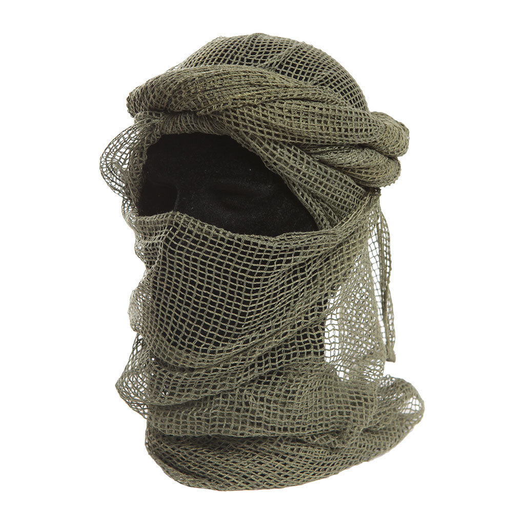 Chèche filet Ares en résille polycoton, foulard et filet de camouflage polyvalent