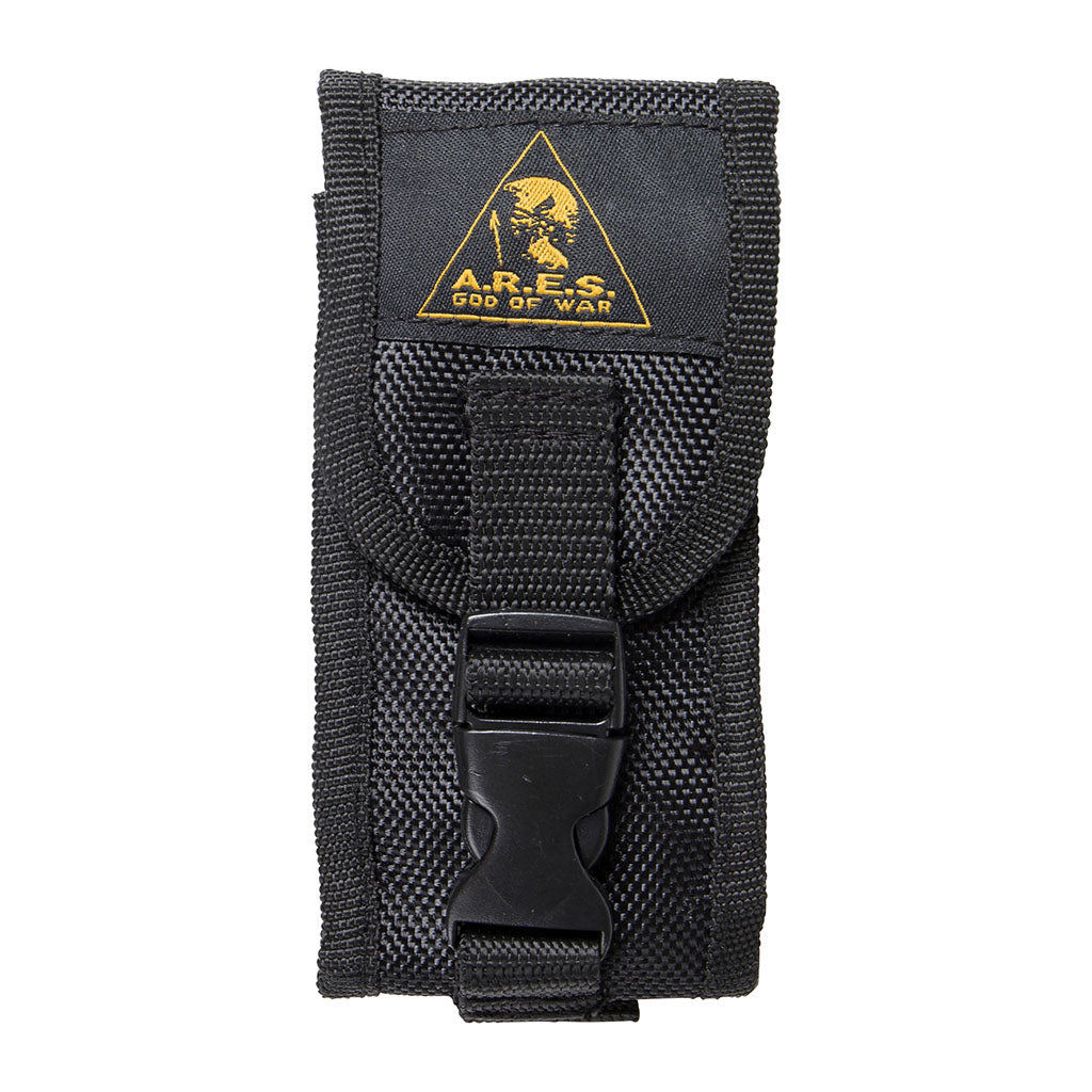 Couteau pliant Ares Baroud lame semi-crantée de 11 cm avec dragonne et étui ceinture