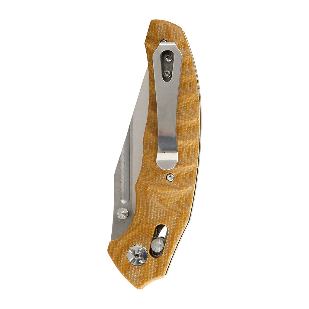 Couteau pliant Ares Bush Lord verrouillage par axe mobile et lame sur roulements à billes