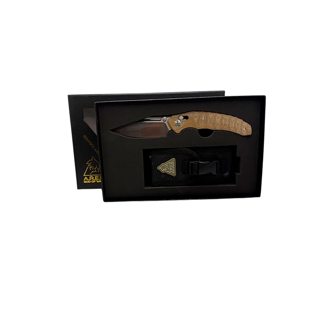 Couteau pliant Ares Bush Lord verrouillage par axe mobile et lame sur roulements à billes