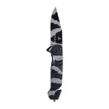 Couteau pliant Ares Camo Rescue manche métallique coupe-sangle et brise-vitre 21 cm