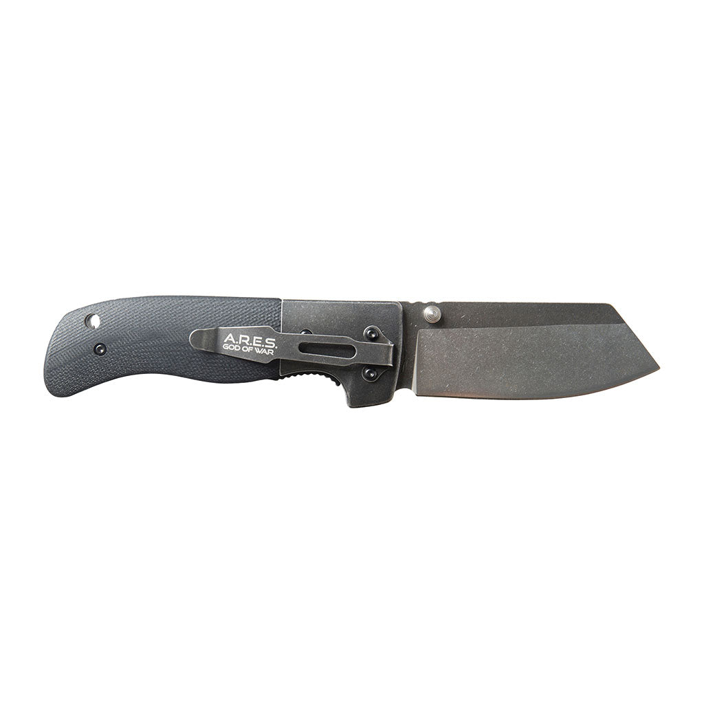 Couteau pliant outil Ares Massive Black lame acier 440 manche G10 22 cm hors tout