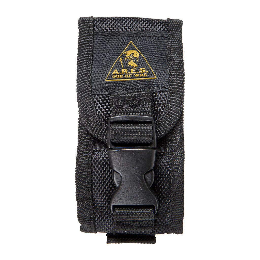 Couteau pliant Ares Mini Dague lame de 8 cm manche métal ajouré avec étui de ceinture