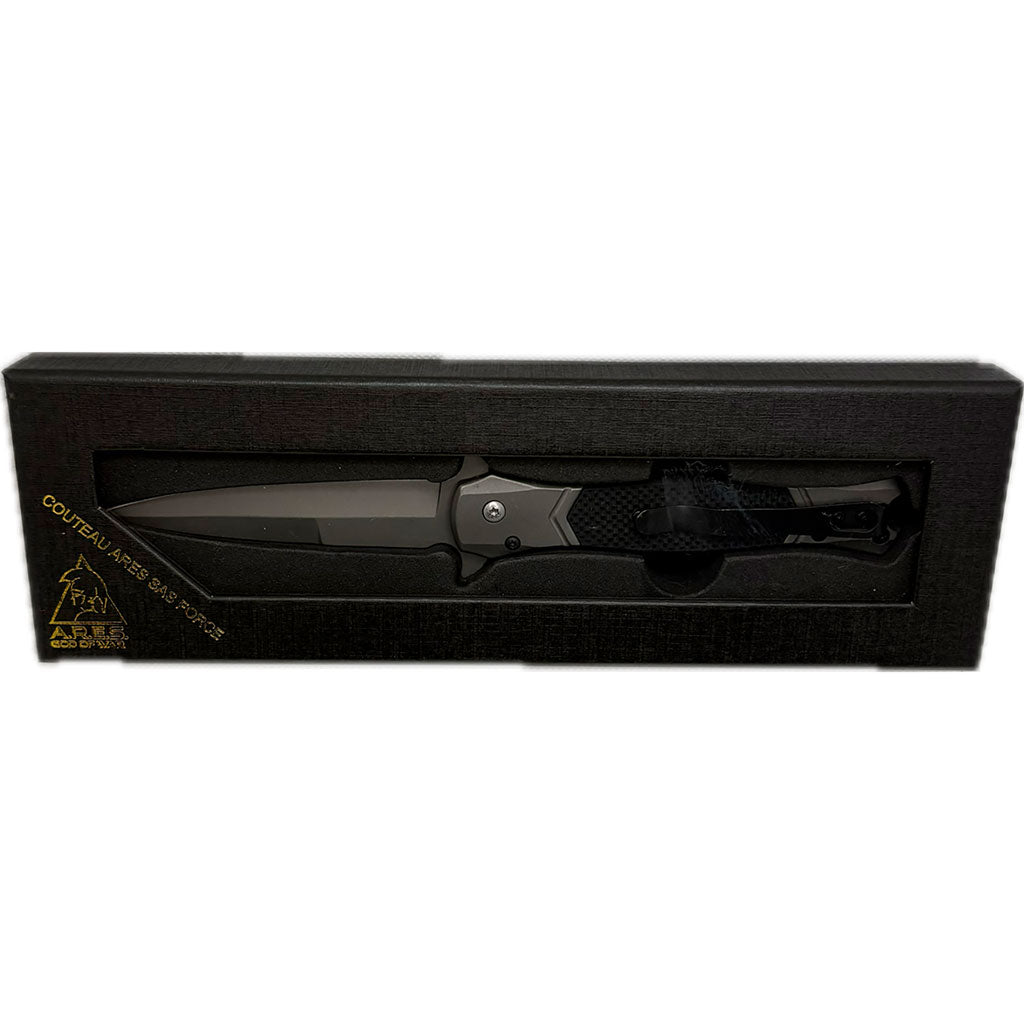 Couteau pliant Ares SAS-Force lame 9 cm à ouverture assistée livré en coffret