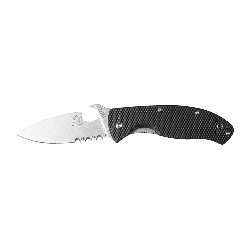 Couteau pliant Ares Spider Speed acier 8Cr13MoV lame semi-crantée de 8,5 cm