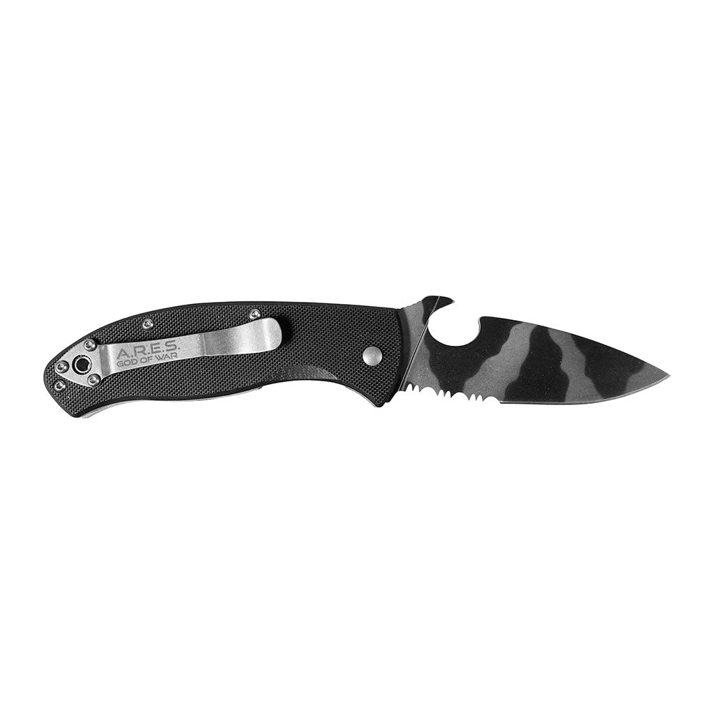 Couteau pliant Ares Spider Speed acier 8Cr13MoV lame semi-crantée de 8,5 cm