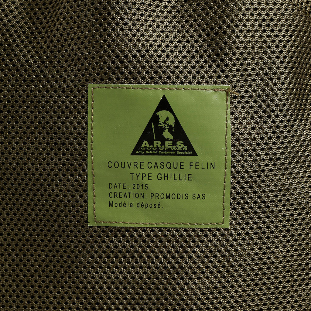 Couvre-casque Ghillie Ares pour casque FELIN fibres longues à retailler par l'utilisateur