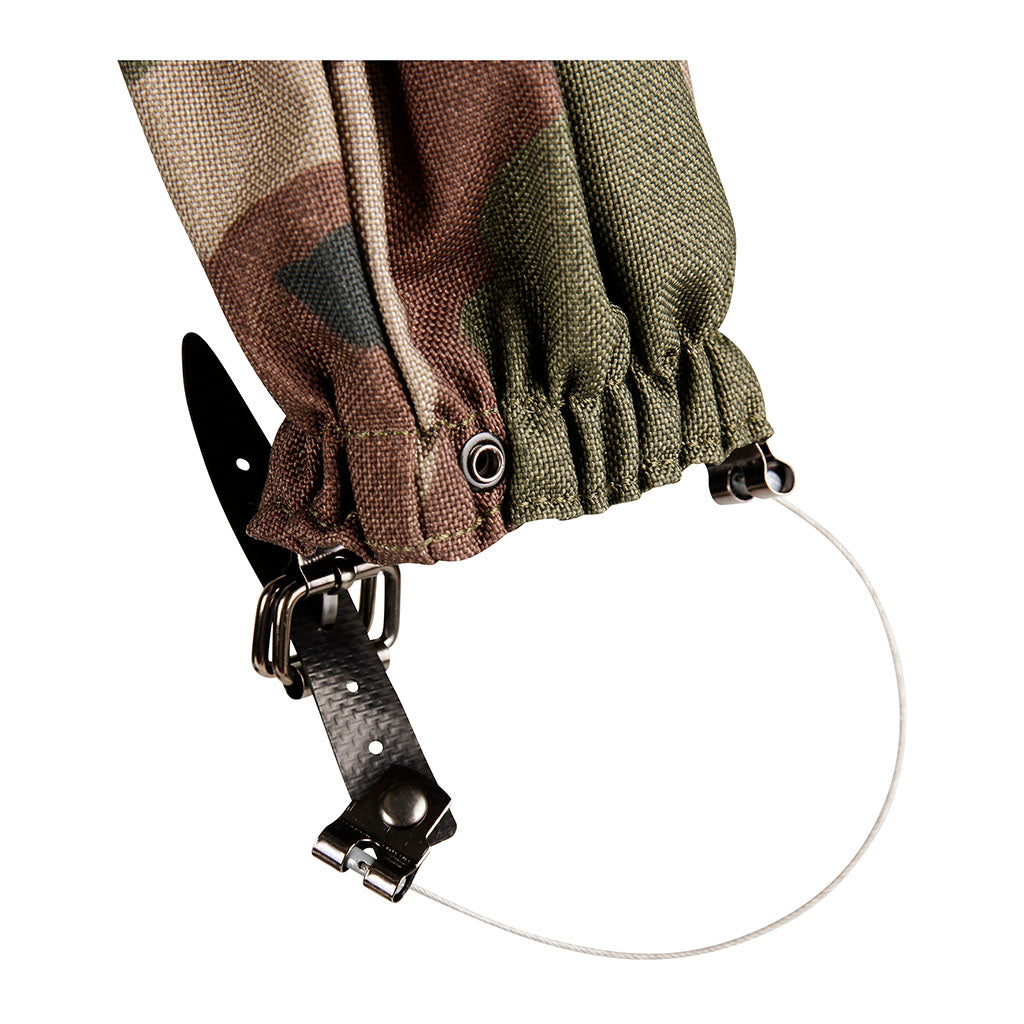 Guêtres Ares à câble de réglage en acier crochet de lacet et fermeture à glissière