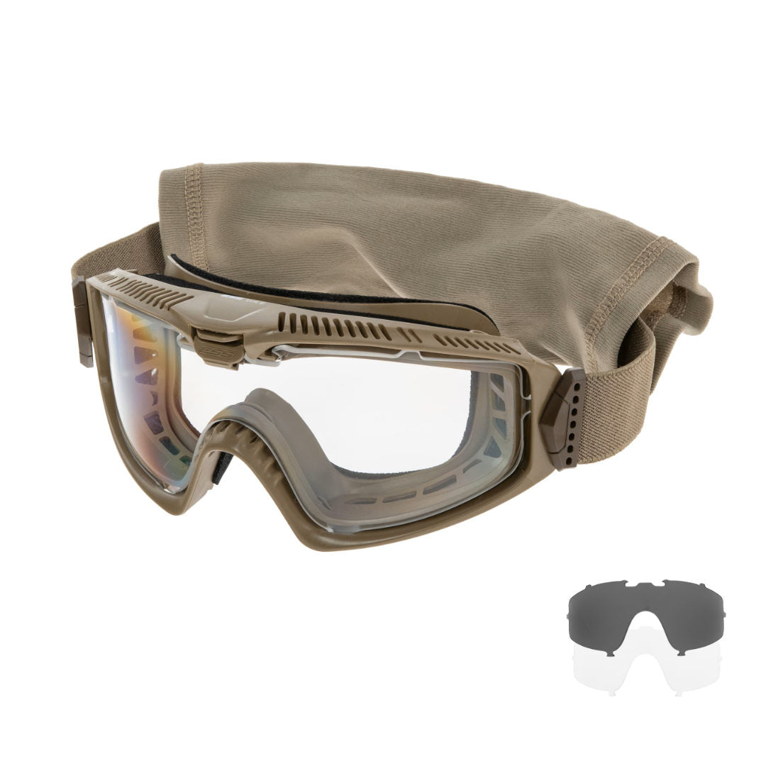 Kit masque balistique ESS Influx AVS, deux écrans polycarbonate 3 mm, EN 166 et ANSI Z87.1