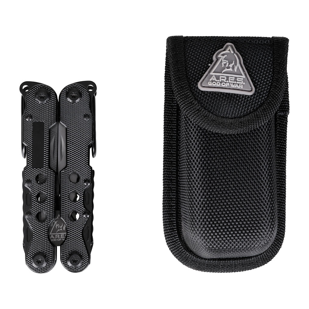 Pince multifonctions Ares Black Crab 12 outils 260 grammes avec étui à passant de ceinture