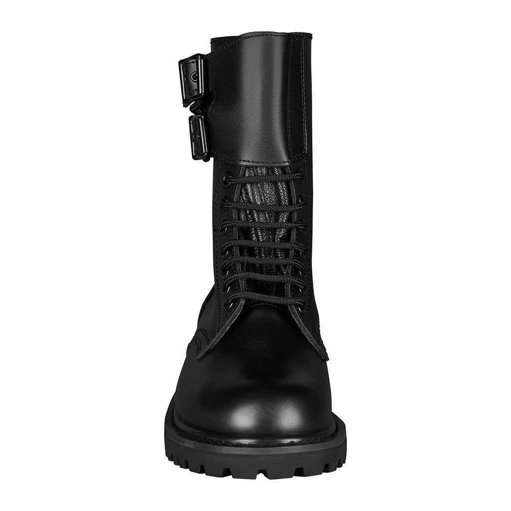 Rangers souples Ares cuir de vachette lisse 2,4 mm cousu Goodyear laçage sur 14 œillets