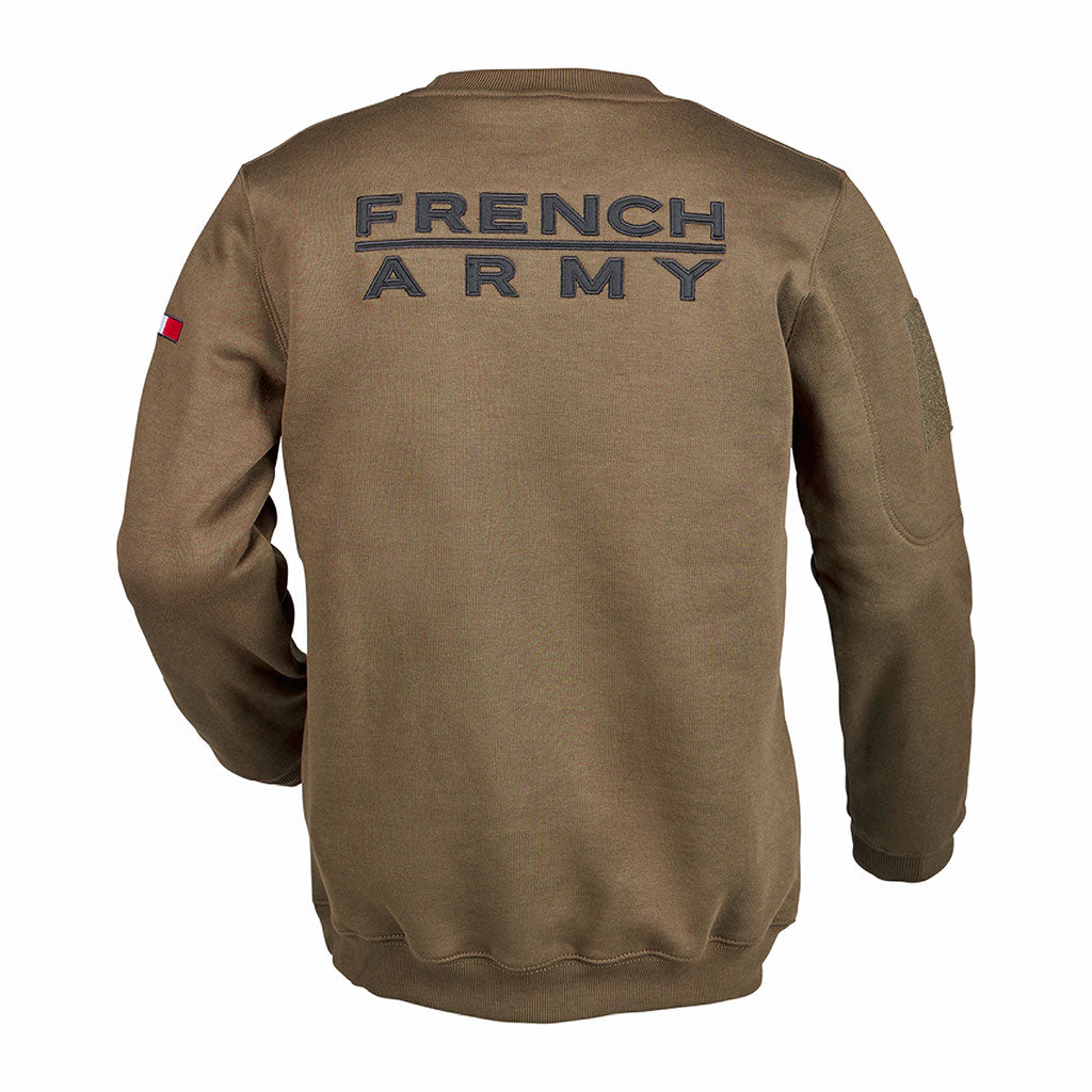 Sweat-shirt Ares col rond polycoton 350 g/m² brodé FRENCH ARMY au dos