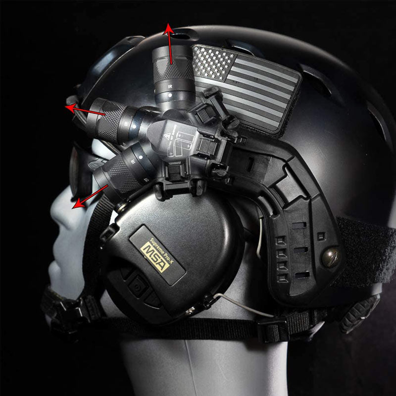 Support de lampe pour casque Thyrm VariArc pour montages latéraux Team Wendy rail Picatinny