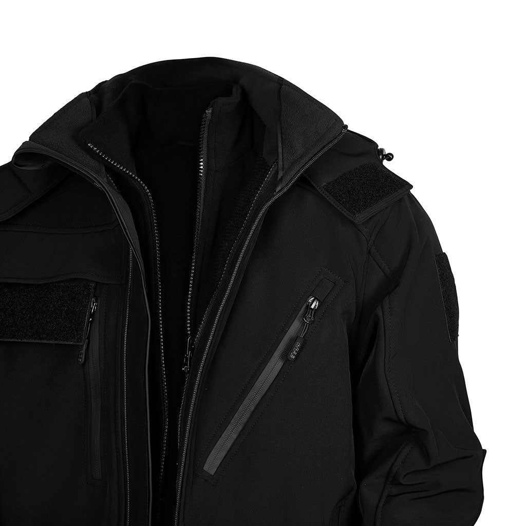 Veste softshell Ares Elite 3 en 1 à rabats d'identification escamotables et doublure