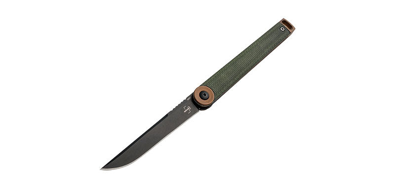 Couteau pliant Boker Plus Kaizen Green Canvas Micarta acier D2 lame 79 mm