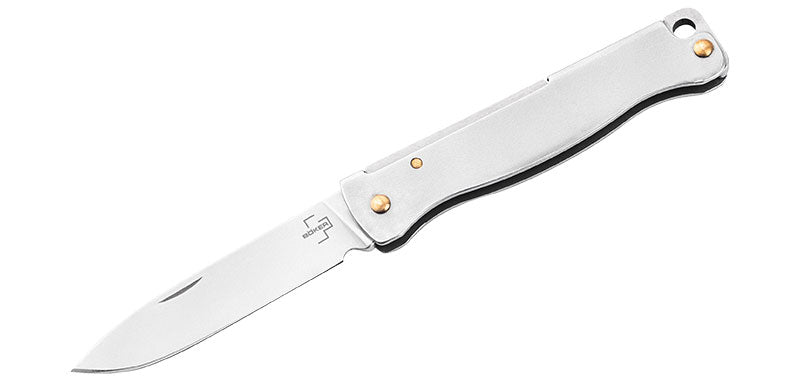 Couteau pliant Boker Plus Atlas Mini acier 12C27 Inox lame 42 mm lame drop point