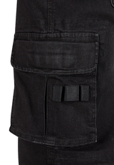 Pantalon cargo Brandit Denim coton-polyester huit poches rapportées et bas à cordon
