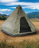 Tente pyramidale Mil-Tec Tipi 4 places 290 x 270 cm armature acier avec sac de transport