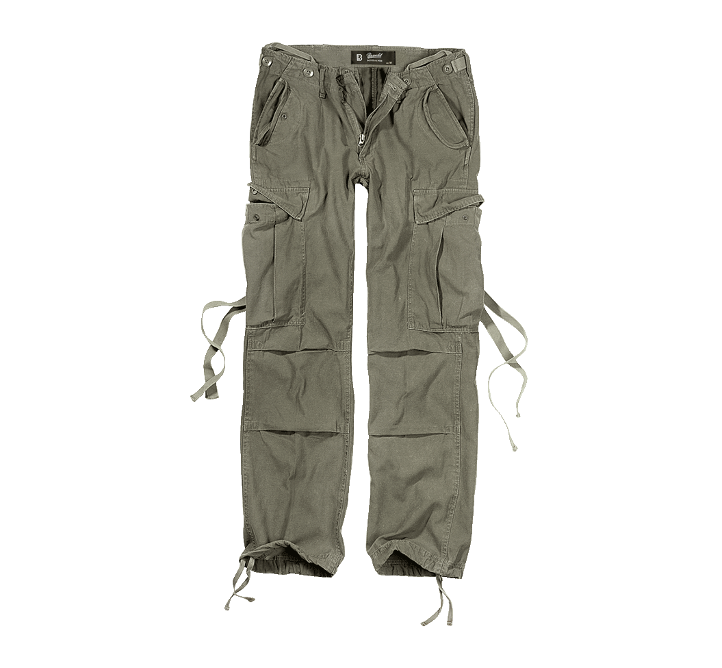 Pantalon Brandit M65 coupe femme en coton ample avec sangles de taille et plis aux genoux
