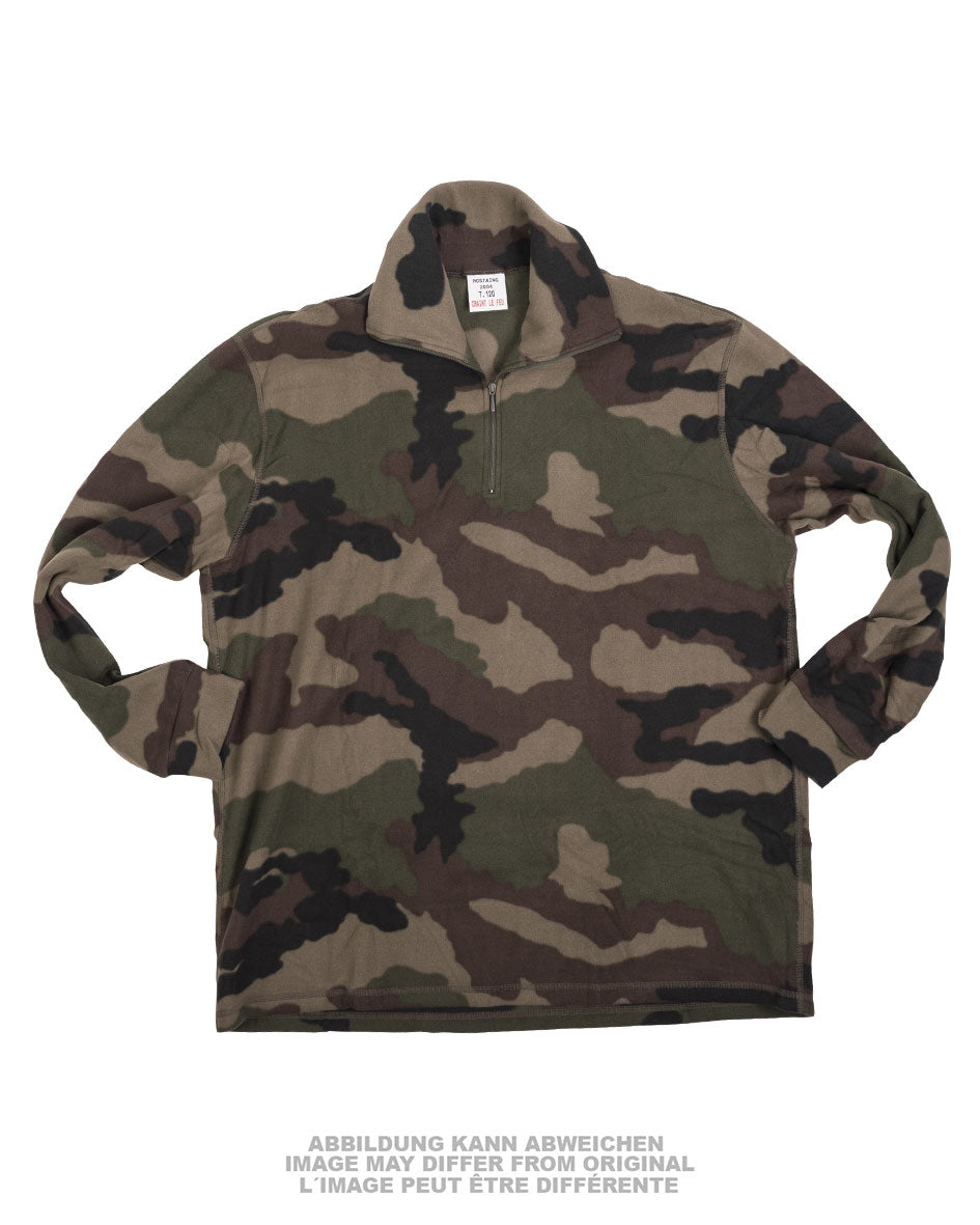 Veste polaire française en polyester à fermeture à glissière, stock ancien