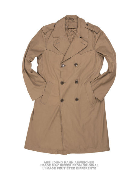 Trench-coat de l'armée italienne, manteau long de surplus militaire d'occasion