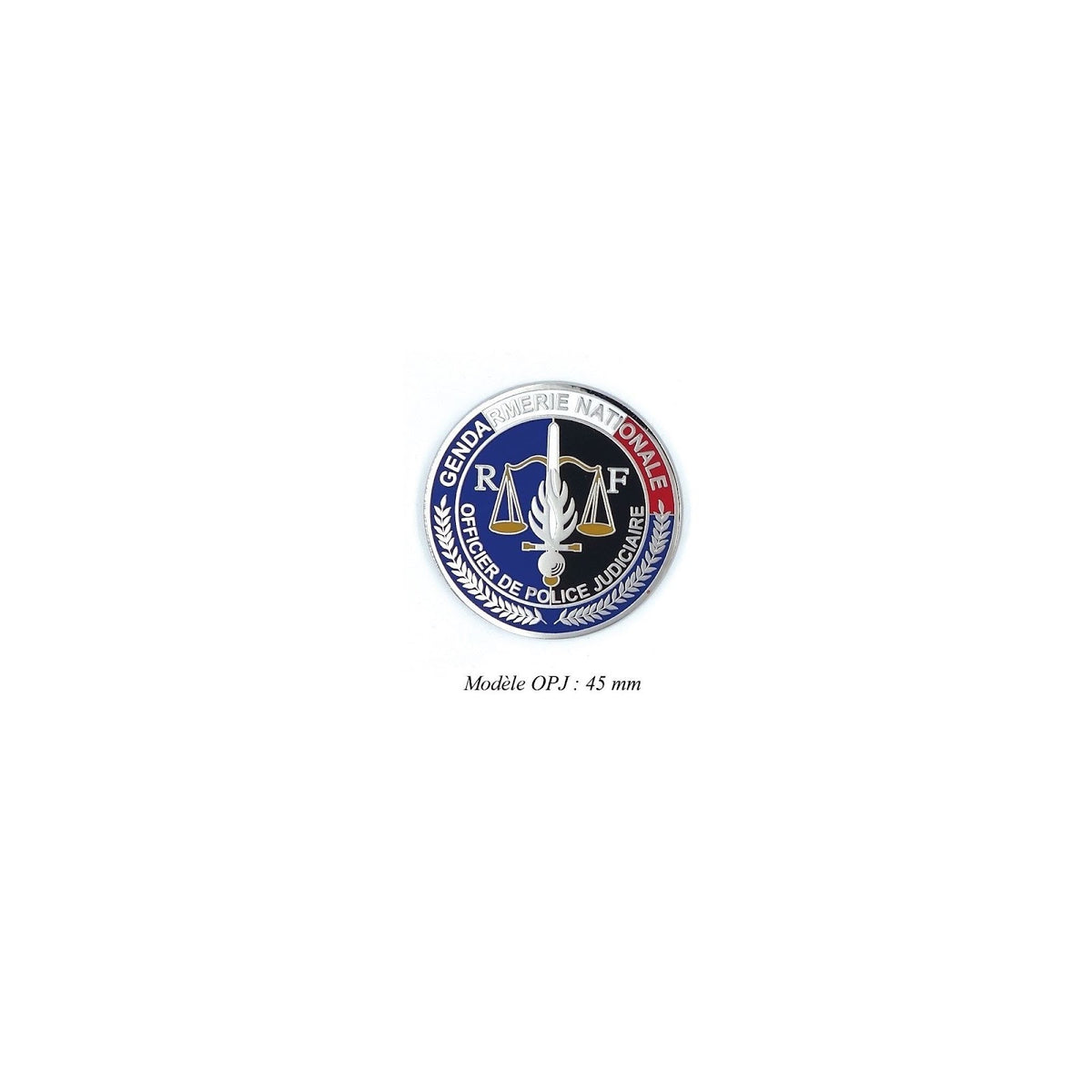 Porte-carte Patrol Equipement Gendarmerie cuir et polyester avec chaîne et médaille