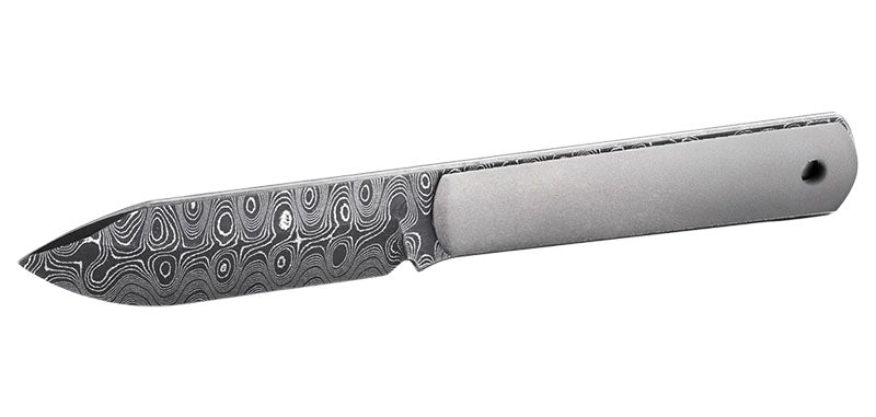 Couteau à lame fixe Boker Barlow BFF Titanium Damast - Edition Limit e acier Damas lame 70 mm