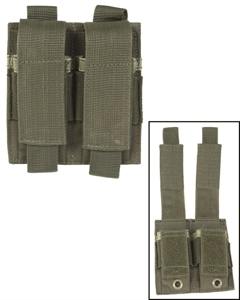 Porte-chargeur double Mil-Tec pour pistolet polyester PVC compatible MOLLE avec hauteur réglable