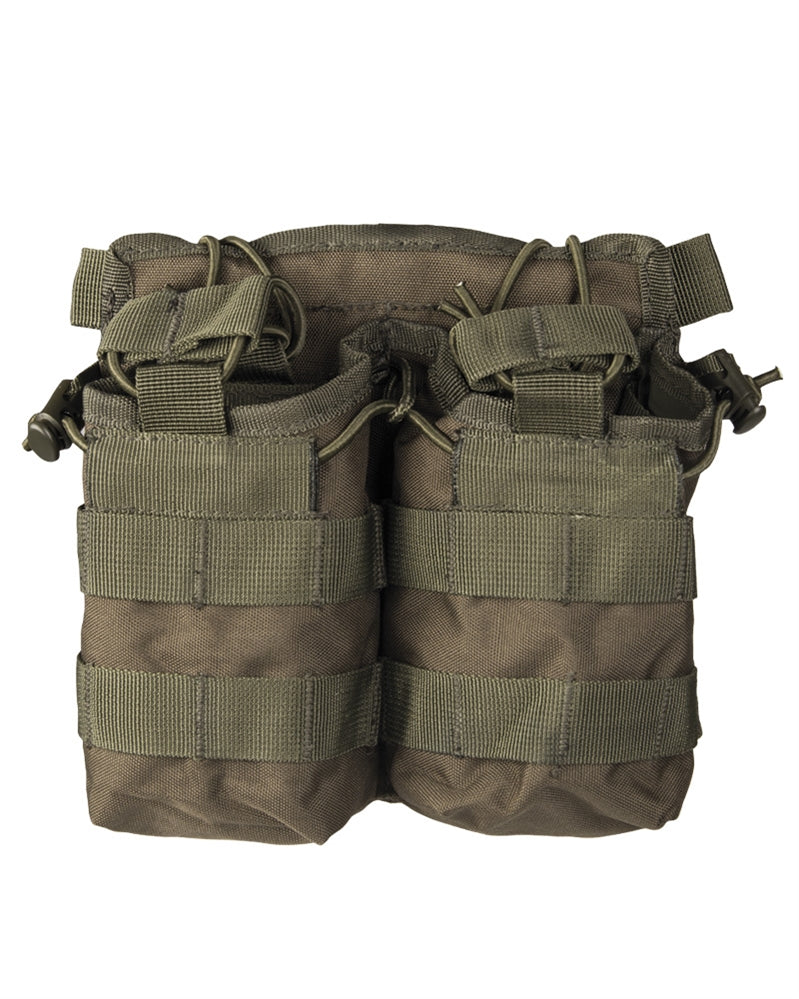 Porte-chargeur double Mil-Tec Open Top pour M4 polyester Oxford PVC compatible MOLLE avec sandow