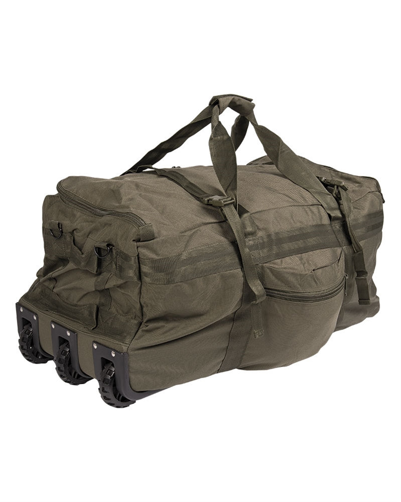 Sac Mil-Tec Commando 118L nylon 1000D enduit PU 78 × 37 × 37 cm charge utile 40 kg trois roulettes