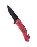 Couteau pliant de secours Mil-Tec Fire Brigade lame 440A de 8,3 cm avec brise-vitre