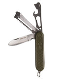 Couteau pliant multifonctions type armée espagnole Mil-Tec lame 7,5 cm avec scie et clé