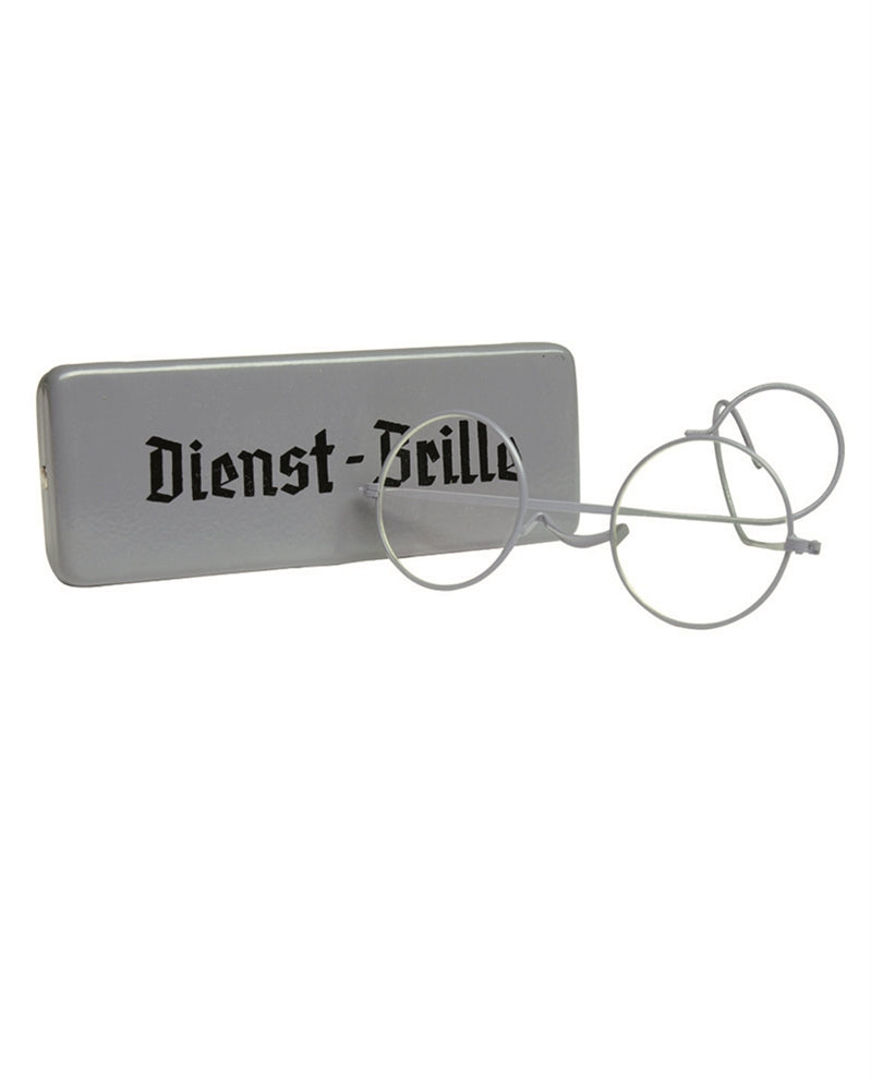 Lunettes de service type WH Mil-Tec reproduction monture métal avec boîte de rangement