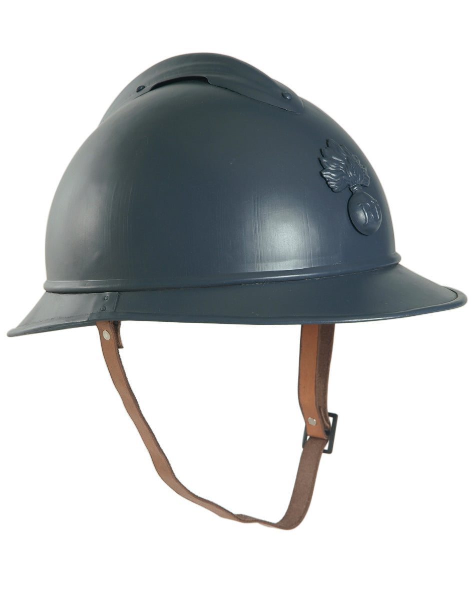 Casque d'entraînement Mil-Tec gabarit français Adrian 1915 en acier coiffe cuir