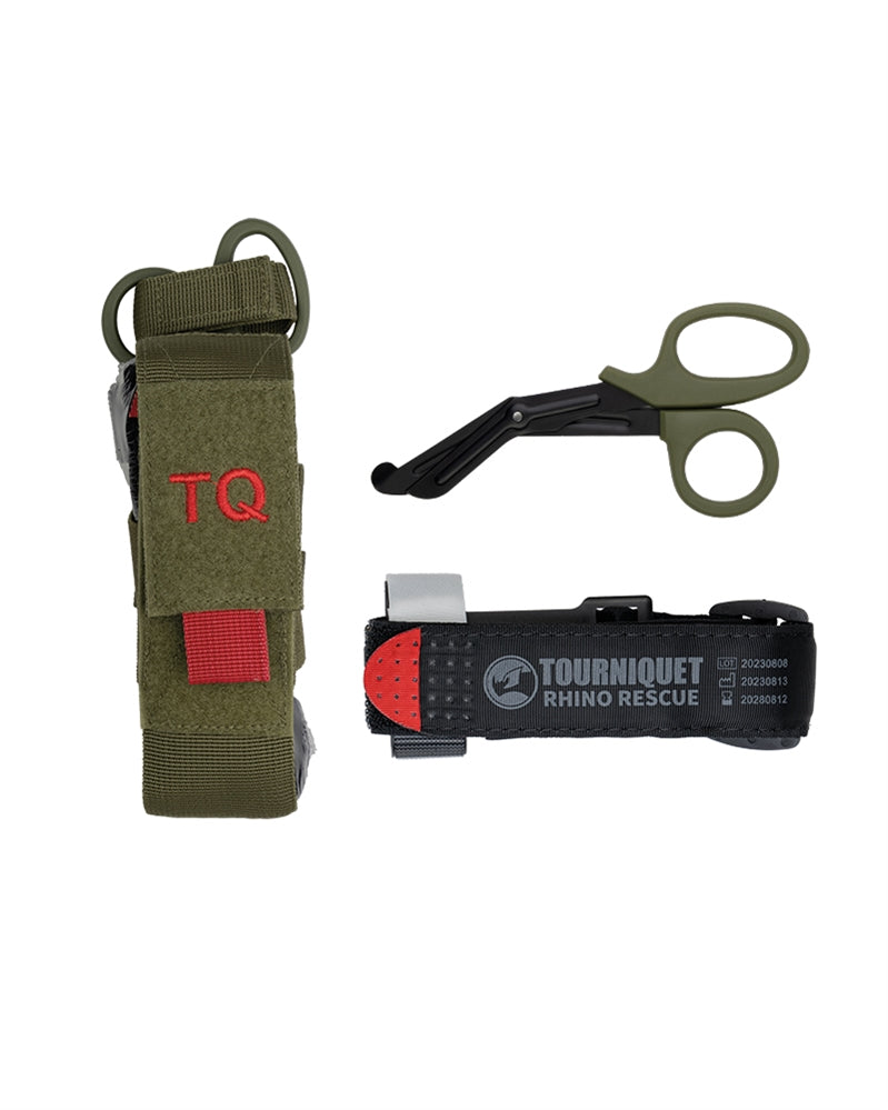 Ensemble garrot tactique Mil-Tec Rhino Rescue 13 x 5 x 7 cm avec platine MOLLE