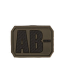 Patch groupe sanguin AB négatif Mil-Tec en PVC 3,8 x 2,8 cm dos auto-agrippant