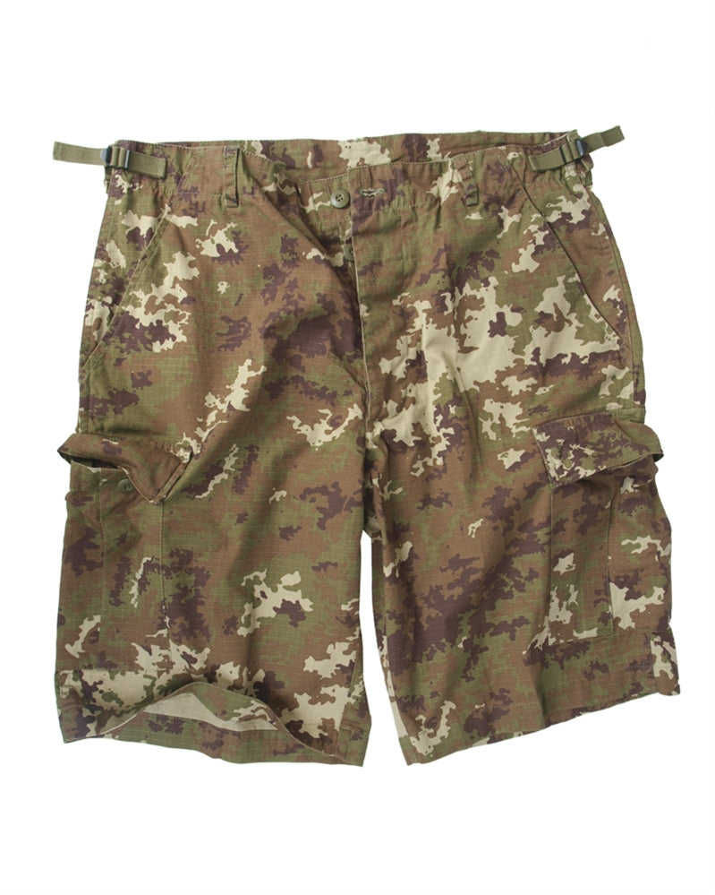 Short type US Mil-Tec en coton ripstop prélavé six poches et ceinture réglable