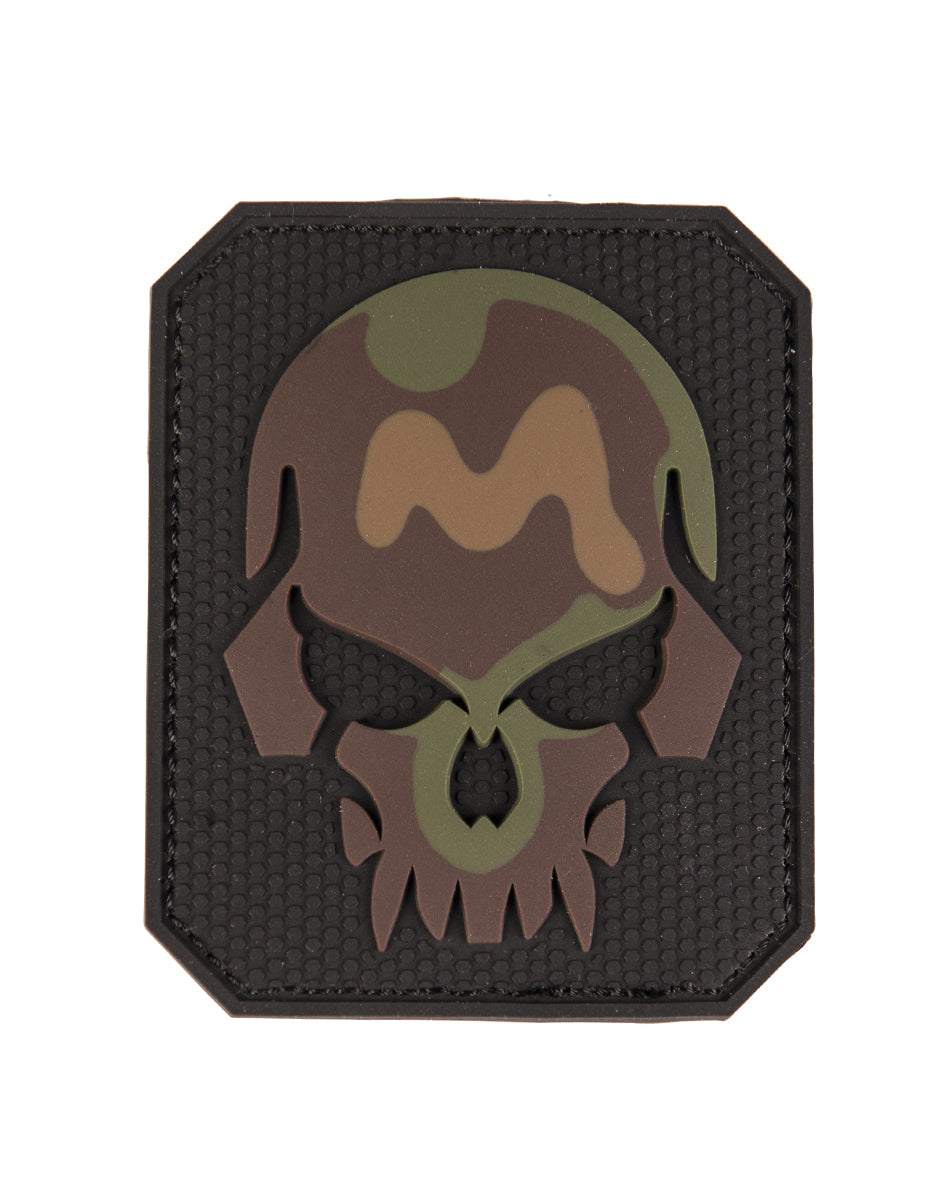 Morale patch tête de mort grand format Mil-Tec 3D PVC 7,6 x 6,3 cm 13 g auto-agrippant