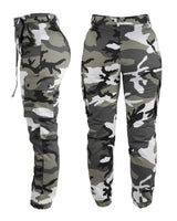 Pantalon cargo femme Mil-Tec en polyester-coton à taille haute et ceinture amovible