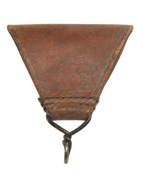 Passant de ceinturon en cuir, modèle triangulaire français, occasion