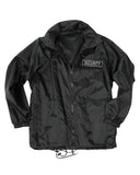 Veste coupe-vent Mil-Tec Security en nylon avec capuche intégrée et écusson amovible