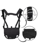 Gilet chest rig Mil-Tec allégé en polyester à platine auto-agrippante découpée au laser