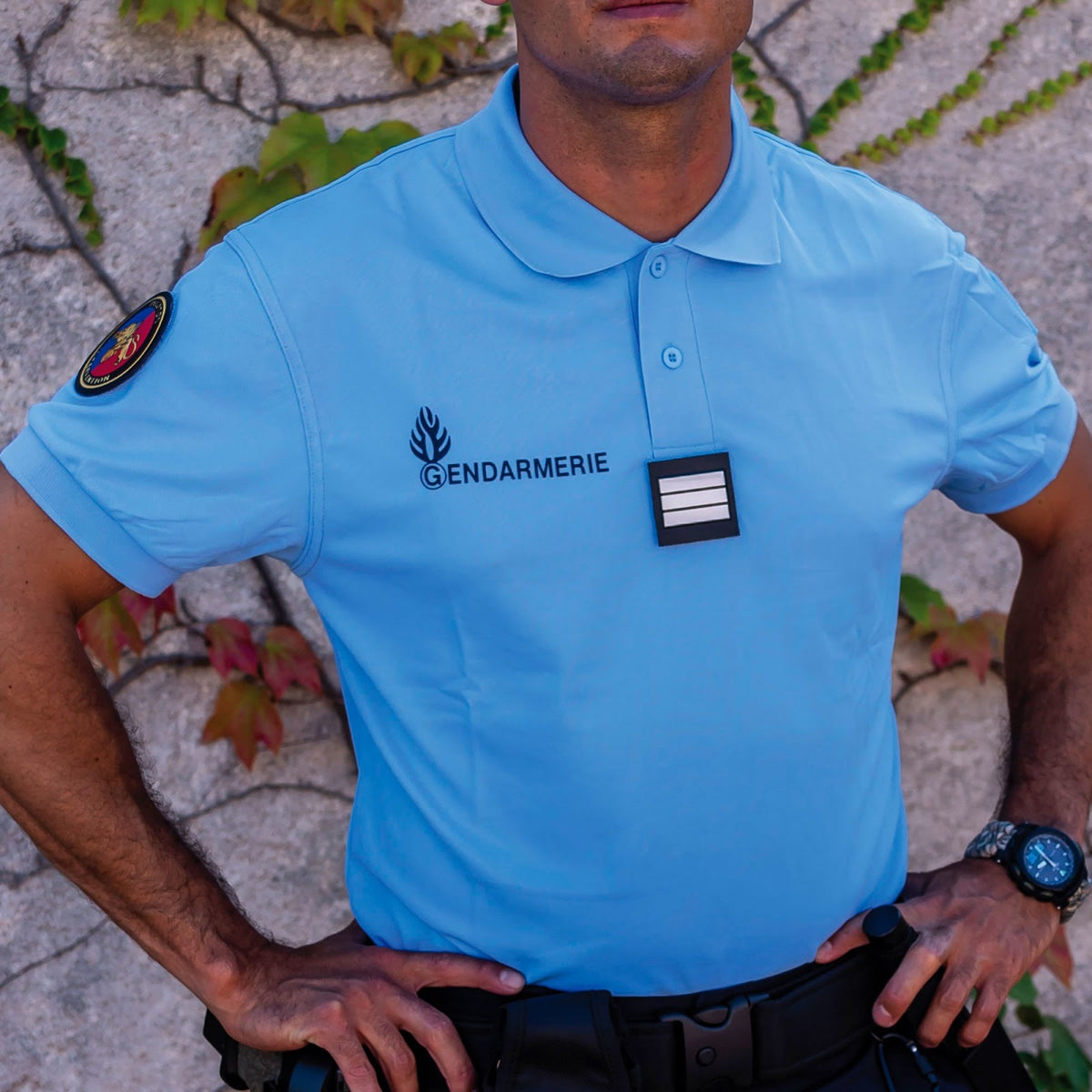 Polo Gendarmerie Patrol Equipement Cooldry maille piquée polyester 180 g/m2