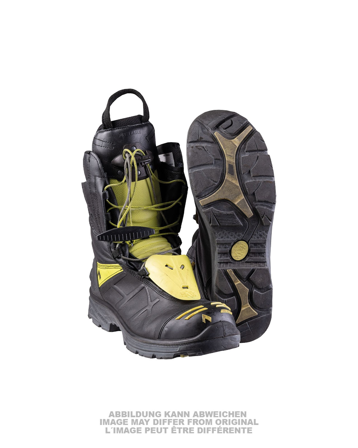 Bottes à lacets de sapeur-pompier Haix Fire Eagle de la Bundeswehr, surplus d'occasion
