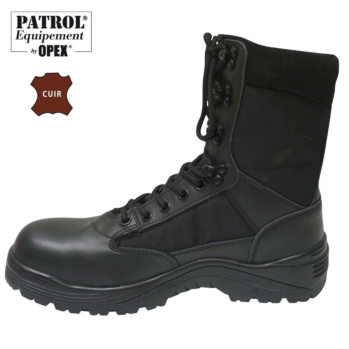 Chaussures de combat Patrol Equipement cuir et polyester 900D à coque acier