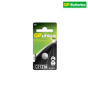 Pile bouton lithium GP CR1216 à l'unité, 12,5 mm pour montre et calculatrice