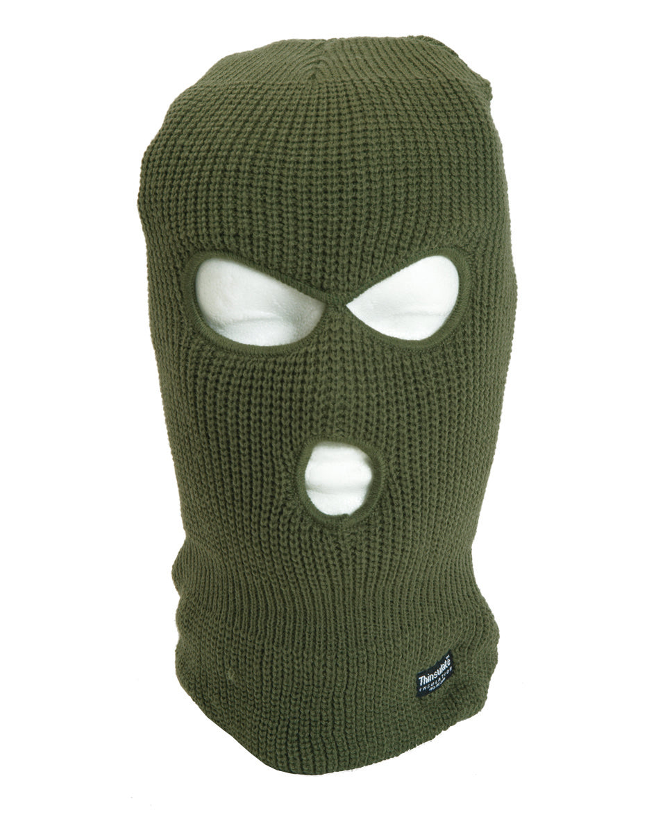 Cagoule trois trous Mil-Tec en acrylique doublée polyester avec isolant Thinsulate